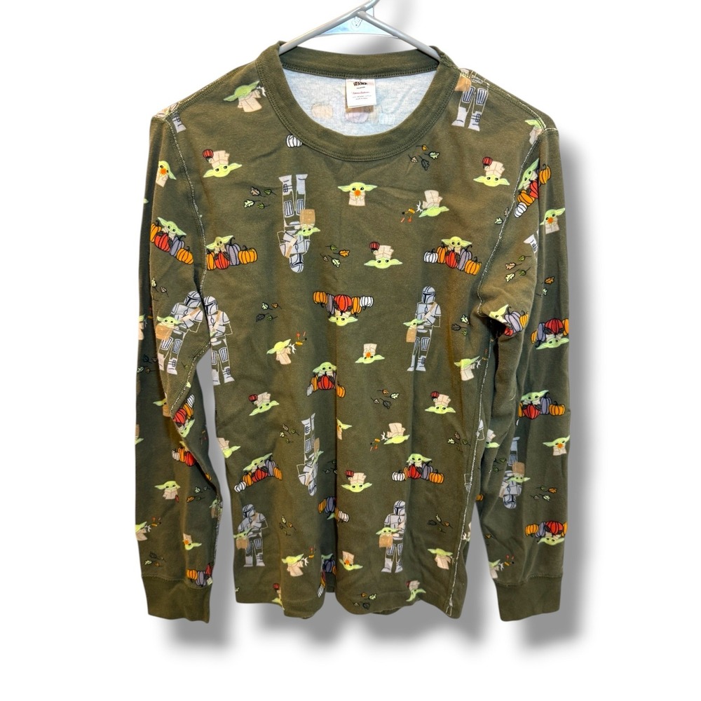 Hanna Andersson Star Wars Grogu Halloween Pajama Top Small Green Mandalorian